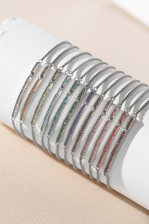 July Everyday Birthstone Pave Bolo Bracelet