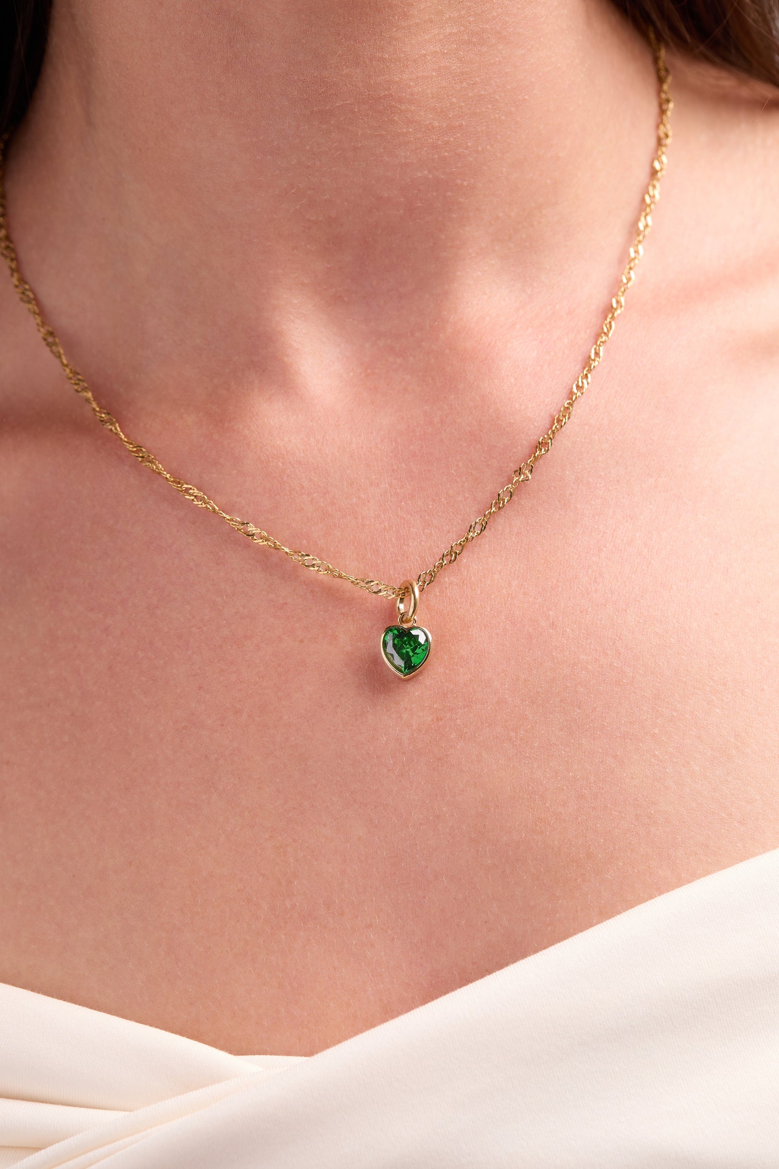 May 'Hope' Heart Birthstone Charm