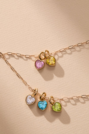 October 'Serenity' Heart Birthstone Charm