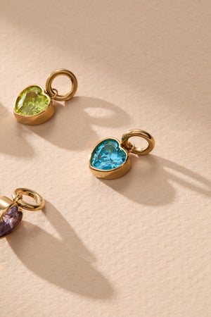 August 'Radiance' Heart Birthstone Charm