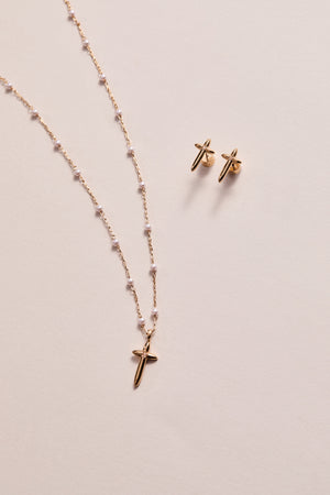 4:13 Cross Stud Earrings
