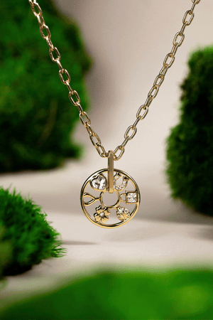 Love and Luck Wheel Charm Necklace