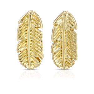 A Natural Beauty - Gold Leaf Earrings by Lucky Feather