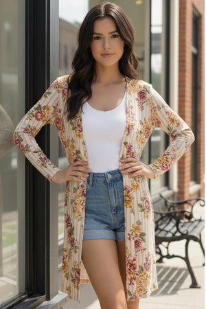 Wildflower Whispers Long Cardigan