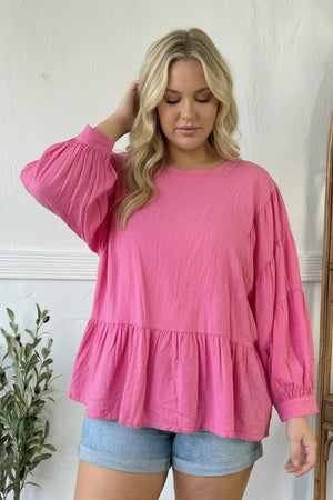 With Gentle Grace Pink Cotton Blouse
