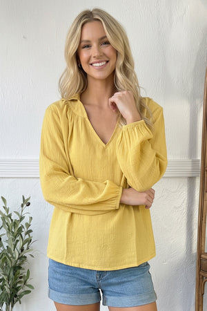 Sunny Side Up V Neck Blouse