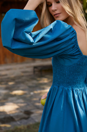 Alila Smocked Linen Midi Dress by ELF