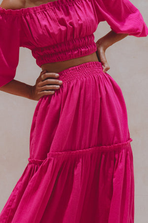 Annabelle Boho Linen Maxi Skirt by ELF