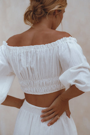 Annabelle Linen Cropped Top by ELF