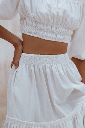 Annabelle Boho Linen Maxi Skirt by ELF