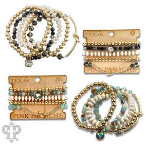 Infinity Knot Charm Bracelet Set - Black or Green