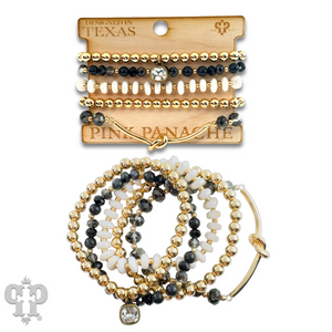 Infinity Knot Charm Bracelet Set - Black or Green