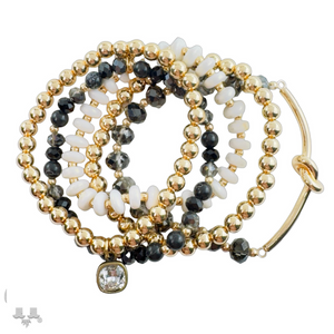 Infinity Knot Charm Bracelet Set - Black or Green