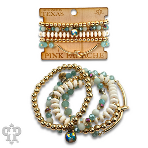 Infinity Knot Charm Bracelet Set - Black or Green