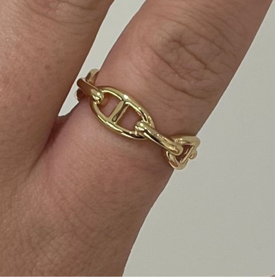18k Gold Plated Chain Link Ring - Gold or Silver