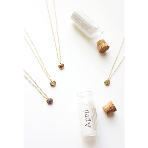 Birthstone Bottle Necklace by Lucky Feather
