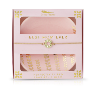 Best Mom Ever Bracelet + Dish Set by Lucky Feather