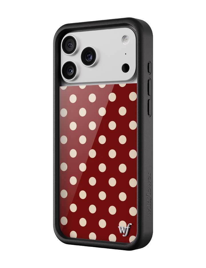 Polka Dot | Burgundy and Cream iPhone Case