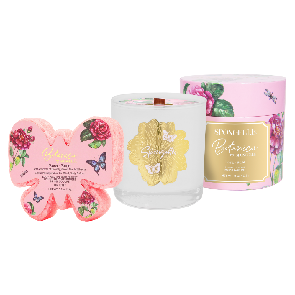 Rose Body Buffer & Candle Set