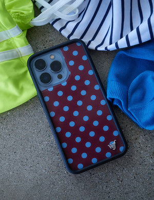 Polka Dot | Brown and Blue iPhone Case