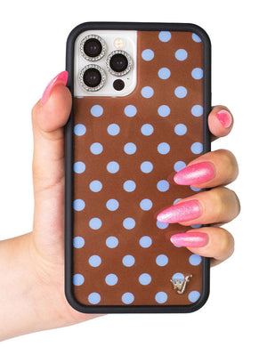 Polka Dot | Brown and Blue iPhone Case