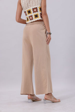 Acid Wash Wide-Leg Sweatpants – Relaxed Fit with Raw Hem