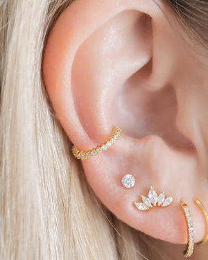 Crystal Crown Stud Earrings