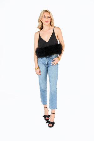 Reno Feather Tank Top - Black