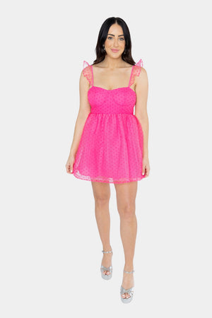 Vixen Bustier Mini Dress - Hot Pink
