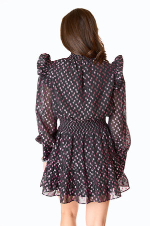 Tally Elastic Waist Mini Dress - Copper Pennies