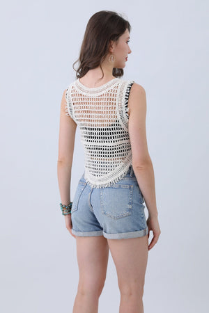 Boho Crochet Vest – Cotton Lace Summer Essential🌞✨