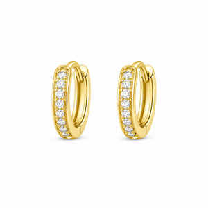 18k Gold Plated Pave Huggies - Gold or Silver