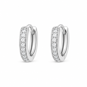 18k Gold Plated Pave Huggies - Gold or Silver