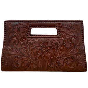 Hand-Tooled Leather Clutch & Crossbody - Multiple Colors