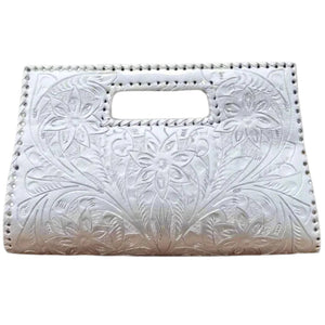 Hand-Tooled Leather Clutch & Crossbody - Multiple Colors
