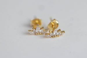 Crystal Crown Stud Earrings