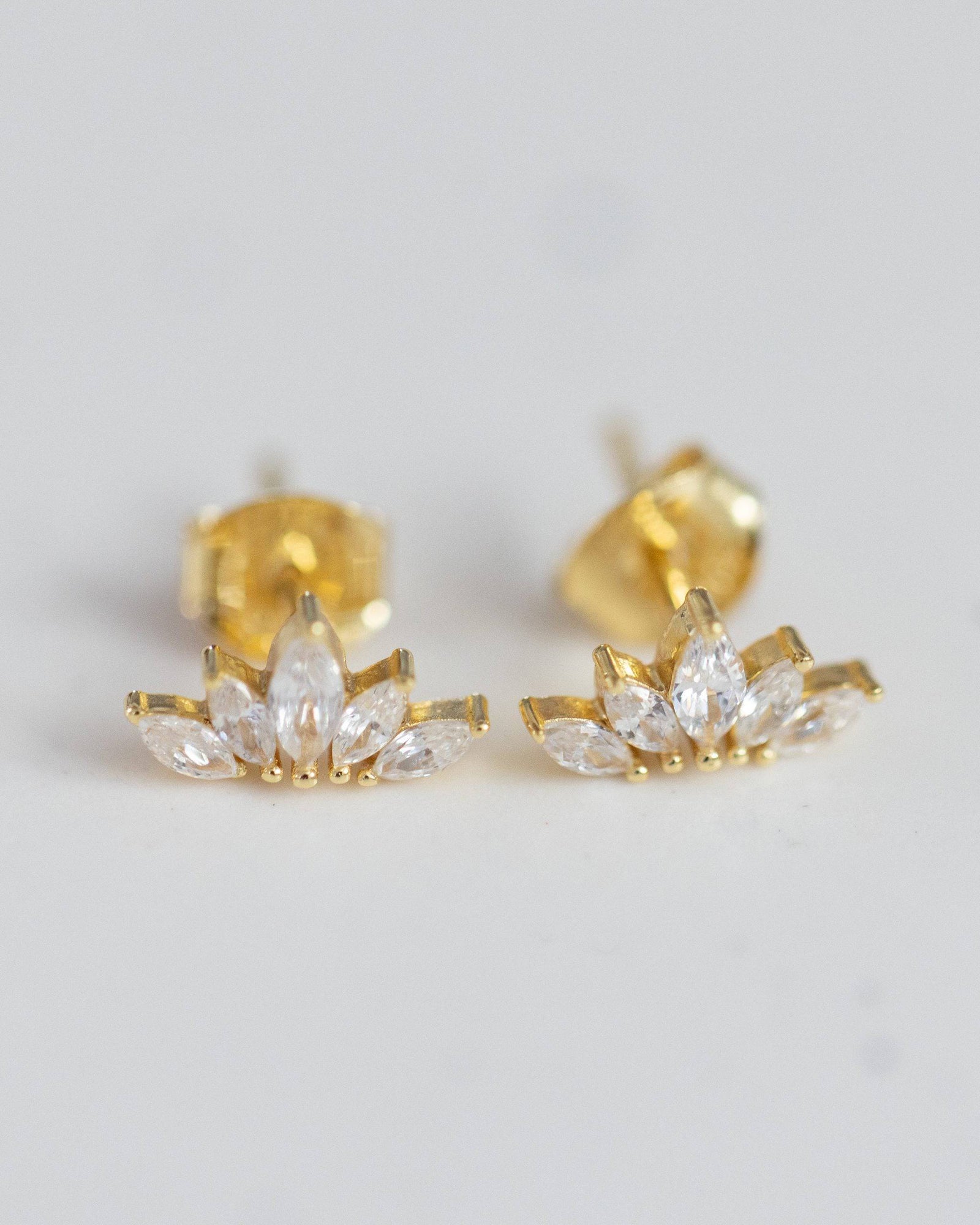 Crystal Crown Stud Earrings