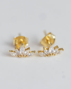 Crystal Crown Stud Earrings