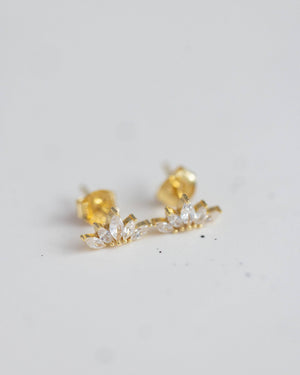 Crystal Crown Stud Earrings