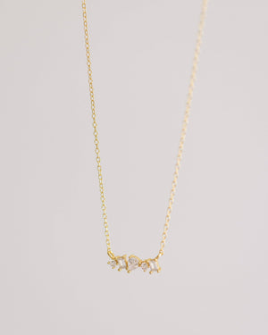 Gold Crystal Bar Necklace