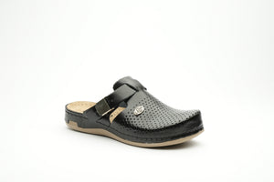 Leona by Leon- Women’S Leather Clog- Orthopedic with Adjustable Buckle and Perforated Leather for Breathability