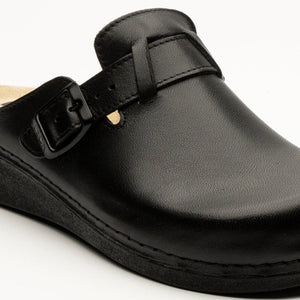Nora I by Leon – Women’S Leather Clog- Removable Gel Insole & Adjustable Buckle