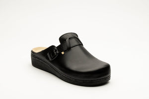 Nora I by Leon – Women’S Leather Clog- Removable Gel Insole & Adjustable Buckle