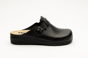 Nora I by Leon – Women’S Leather Clog- Removable Gel Insole & Adjustable Buckle