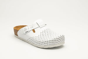 Edita by LEON– Women’s Leather Clog- Orthopedic Cork-style Clog with Adjustable Buckle