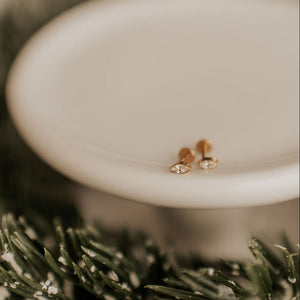 Zoe Marquise Diamond Flat Back Studs