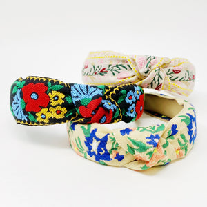 French Floral Embroidered Headband