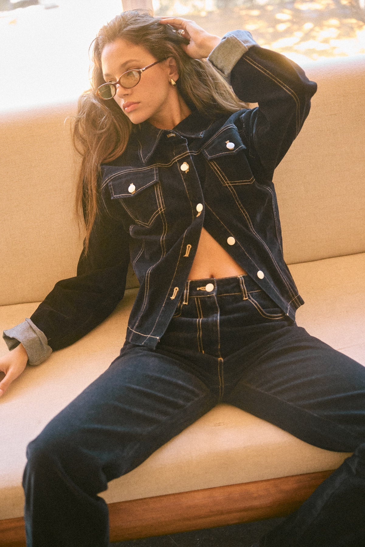Button Up Long Sleeve Denim Jacket&nbsp;