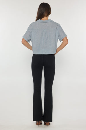 High Rise Classic Bootcut Jeans With Regular Hem