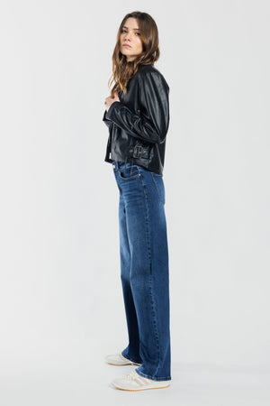 Mid Waist Loose Straight Jeans